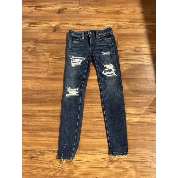American Eagle Jeans Women's Size 0 Short Stretch Skinny Jeggins Denim - Picture 1 of 12